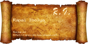 Rapai Ibolya névjegykártya